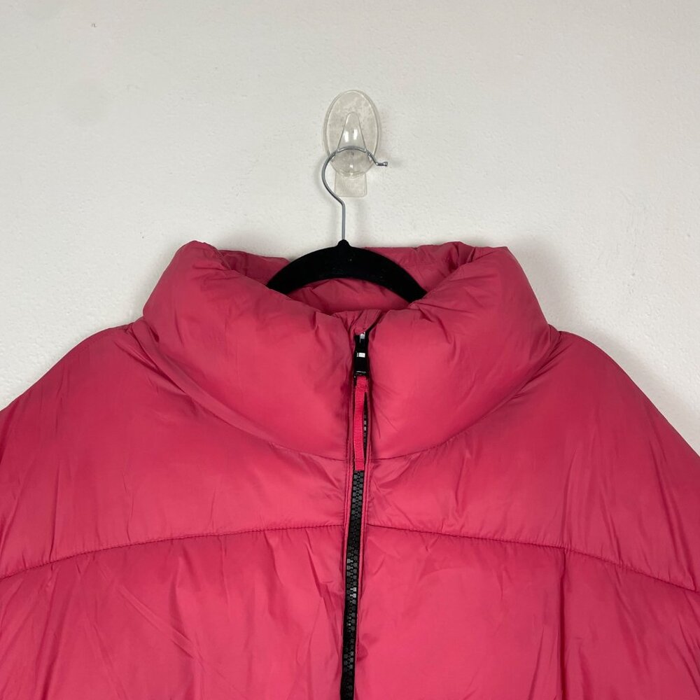 Old Navy Womens XXL Water-Resistant Puffer Jacket Cropped Red Zip‎ Pockets Fall - Picture 9 of 10